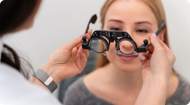 A girl take treatment from best eye doctor in kota